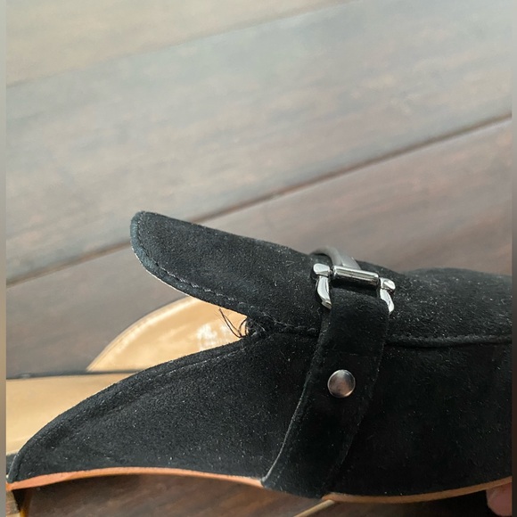 Franco Sarto Black Suede Mules - Picture 2 of 8